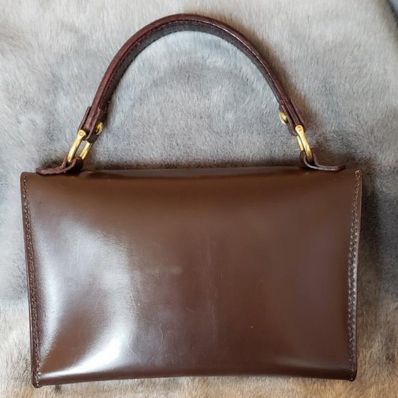 ScapeGrace Brown Leather Top Handle Handbag - Picture 2 of 6